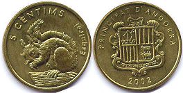 coin Andorra 5 centimes 2002