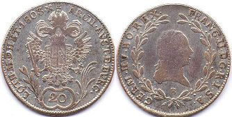 Münze RDR Austria 20 kreuzer 1803
