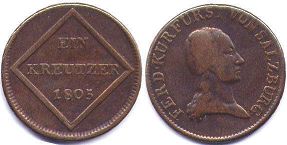 coin Salzburg 1 kreuzer 1805