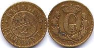 coin Denmark 1/2 skilling 1867