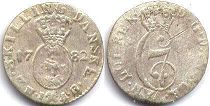 mynt Danmark 2 skilling 1782