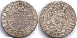 Münze Sachsen 1/24 Thaler 1763