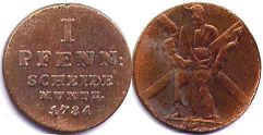 coin Brunswick-Luneburg-Calenberg 1 pfennig 1784