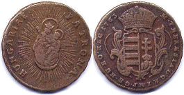 coin Hungary 1 denar 1763