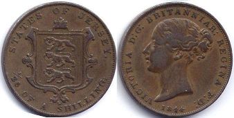 coin Jersey 1/26 shilling 1844