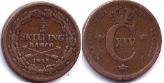 mynt Sverige 1/3 skilling 1835