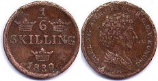 mynt Sverige 1/6 skilling 1832