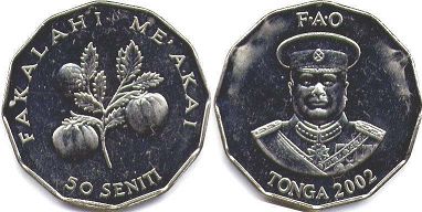 coin Tonga 50 seniti 2002