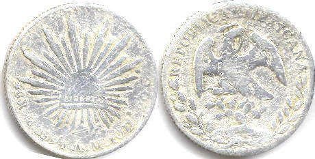 moneda Mexico 8 reales 1891