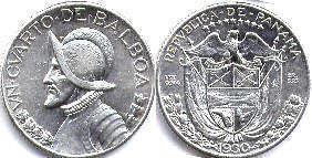 moneda Panamá 1/4 balboa 1930 antigua