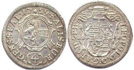 Münze Salzburg 4 kreuzer 1729