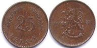 coin Finland 25 pennia 1942
