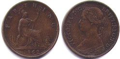 coin UK old coin farthing 1862
