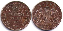 Münze Baden 1 kreuzer 1871