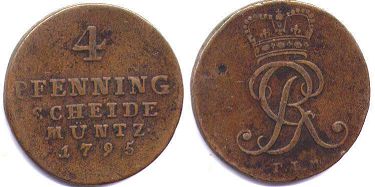 Münze Braunschweig-Lüneburg-Calenberg 4 pfennig 1795