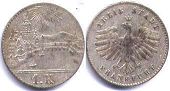 Münze Frankfurt 1 kreuzer kein Datum (1839)