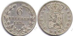 coin Nassau 6 kreuzer 1834