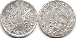 moneda Mexicana 1 real 1859