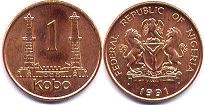 coin Nigeria 1 kobo 1991