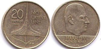 mynt Norge 20 kroner 1999