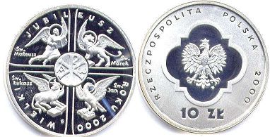 moneta Polska 10 zlotych 2000