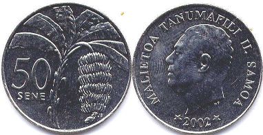 coin Samoa 50 sene 2002