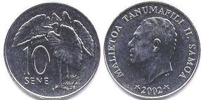 coin Samoa 10 sene 2002