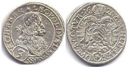 Münze RDR Austria 3 Kreuzer 1670