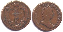 coin RDR Austria 1/2 kreuzer no date (1760)