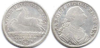 coin Brunswick-Wolfenbüttel 2/3 taler 1763
