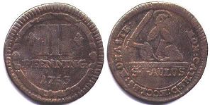 coin Munster 3 pfennig 1753