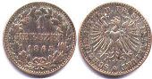 Münze Frankfurt 1 kreuzer 1863