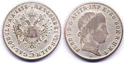 coin Austrian Empire 5 kreuzer 1838