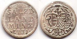 coin Salzburg 4 kreuzer 1731