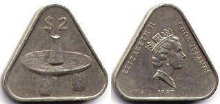 coin Cook Islands 2 dollars 1987
