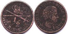 mynt Danmark 1/2 skilling 1842