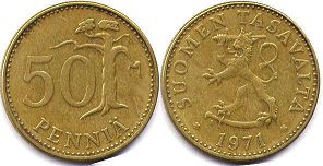 coin Finland 50 pennia 1971