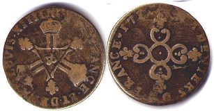moneda Francia 6 denier 1711