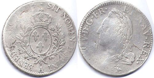 moneda Francia 1 ecu 1774