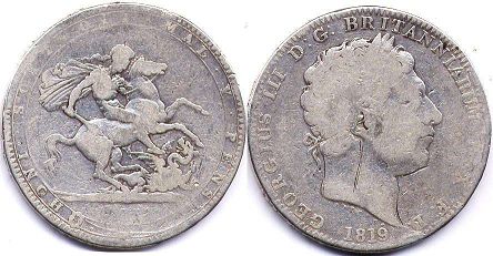 coin UK old coin crown 1819