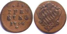 coin Bavaria 1 pfennig 1796