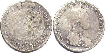 coin Saxony 1/3 taler 1791