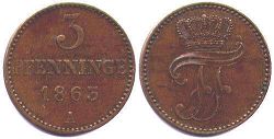 coin Mecklenburg-Schwerin 3 pfennig 1863