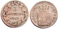 Münze Bayern 3 Kreuzer 1848