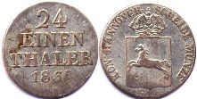 coin Hanover 1/24 taler 1839