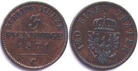 coin Prussia 3 pfennig 1871
