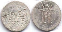 coin Prussia 1/48 taler 1772