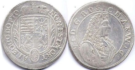 Münze Sachsen-Meiningen 2/3 Thaler 1691