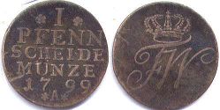 Münze Preußen 1 Pfennig 1799