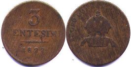 moneta Lombardy-Venetia 3 centesimi 1822